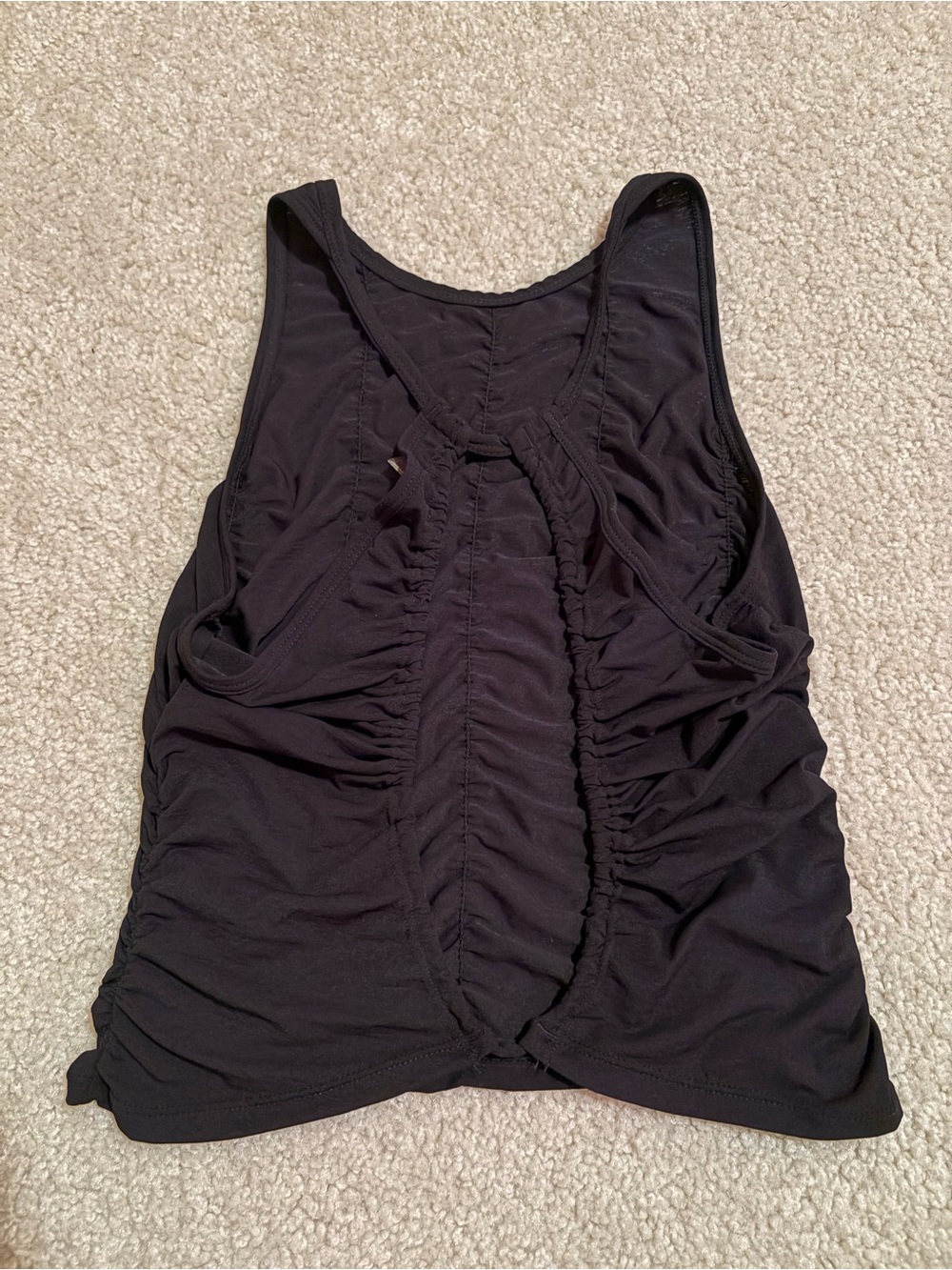 Free People Black Ruched Racerback Tank - Picture 2 of 4
